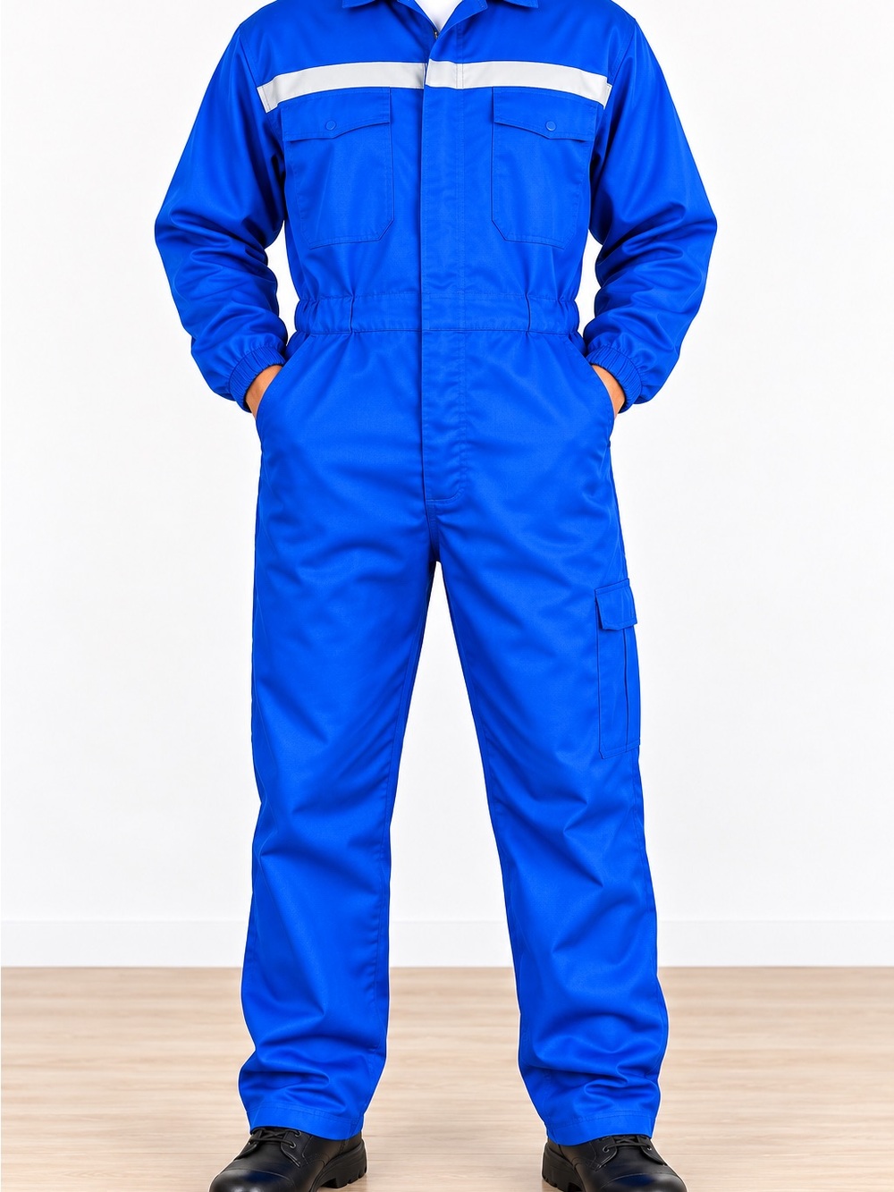 Men’s 4XL Royal Blue Work Coverall – Reflective Stripe